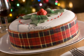 Decorated Christmas Fruit Cake