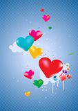 Colorful hearts Background 