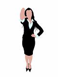 businesswoman in stopping pose