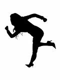 female in running posture