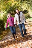 Couple holding hands on walk