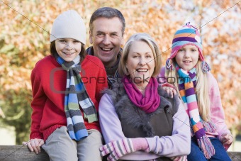 Grandparents and grandchildren on walk