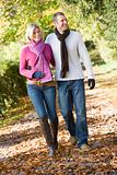 Young couple on autumn walk