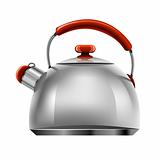 vector new silver tea pot kitchen tableware isolated