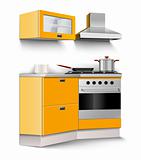 vector new kitchen room furniture isolated