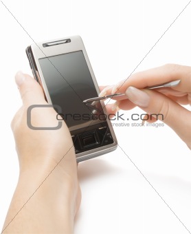 Holding pda and stylus