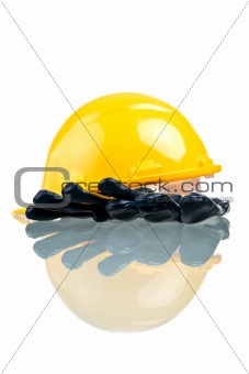 Construction Hat and Gloves