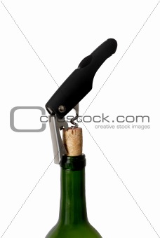 Cork Screw Opening Wine Bottle