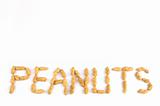 peanuts written on white background