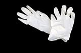 white gloves isolated on black background