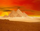 Orange pyramid sunset