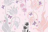  Floral Background - vector illustration