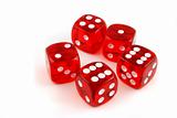 5 dice thrown onto the table
