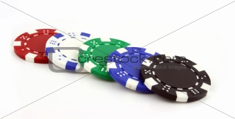 Poker Chips on an isolated background
