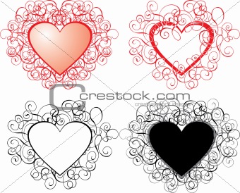 Valentine background, hearts, vector