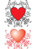 Valentine background, hearts, vector