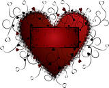 Valentine grunge background, heart, vector