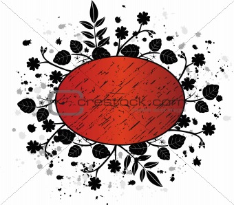 Grunge floral banner - vector