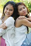 Portrait of two lovely Thai girls