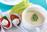 Cauliflower soup with fresh basil