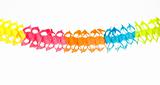 Colorful garland over white background