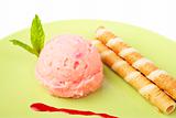 Delicious raspberries ice cream