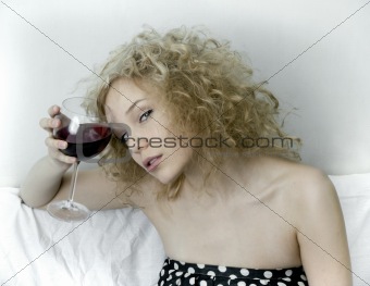 wine and girl