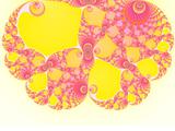Brain Shape Light Pink and Yellow Spiral Fractal 2d Pattern for 