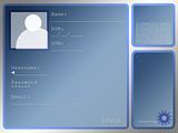 Large Blue Login Screen Layout With Portrait Box