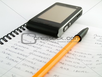 Handwritten Letter Writing With Pen Biro Ballpoint and Mobile Ph