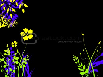 Brightly Colored Foliage Flower Plants At Night