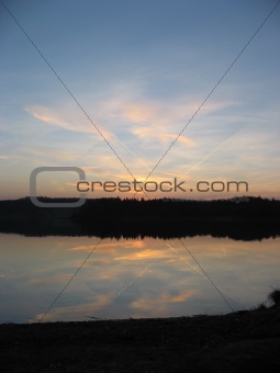 Sunset reflection on lake
