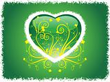 grunge frame heart with green background, wallpaper