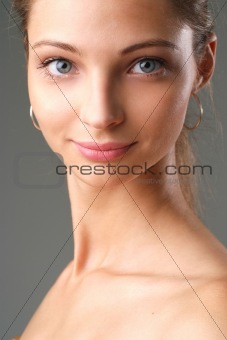 Closeup woman portrait