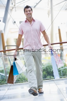 Man shopping in mall