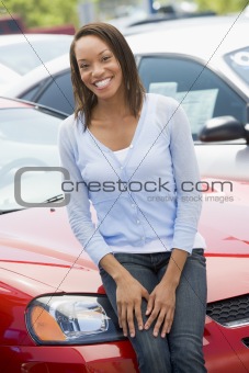 Woman choosing new car