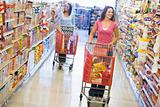 Women grocery shopping 
