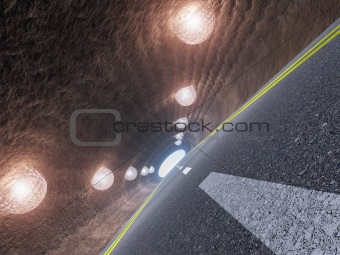 Tunnel and asphalt 