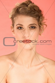 Portrait of beautiful blonde wearing dramatic make up