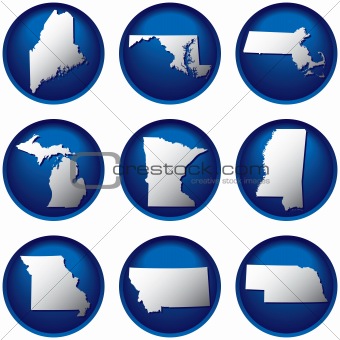 Nine United States Buttons
