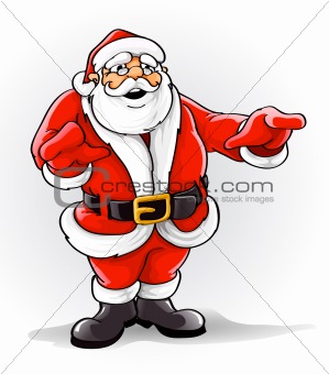 Vector Santa Claus singing Christmas song