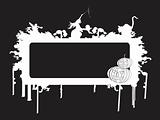 black frame with halloween background, wallpaper