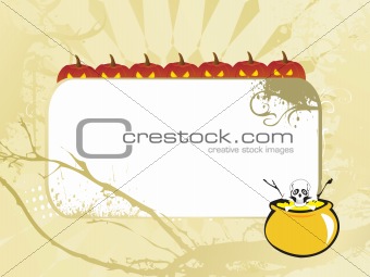 halloween abstract background with frame, illustration