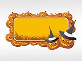 halloween frame with pumpkin on the background