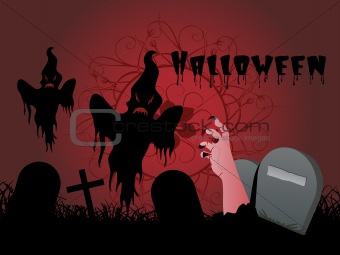 halloween graveyard background, wallpaper