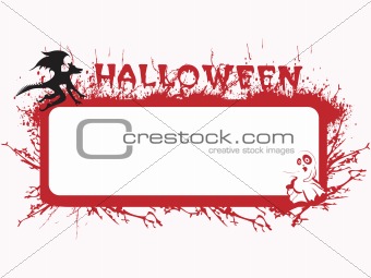 halloween grunge frame in red, illustration