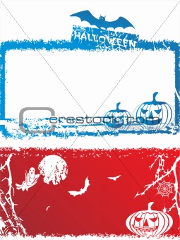 halloween grunge frame, illustration