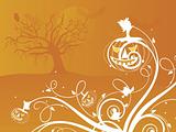halloween orange background illustration