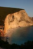 Exotic beach with perfect waves on Lefkada Island in Greece