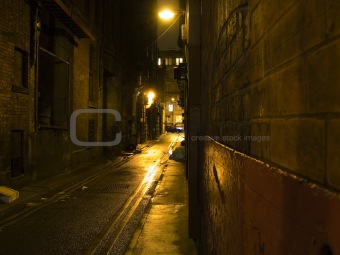 scary dark alleyway